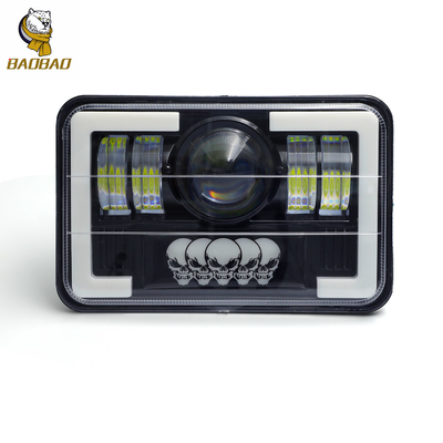 Plastico alluminio 5 pollici Teschio Bianco Giallo Auto Faretti LED Moto Spotlight