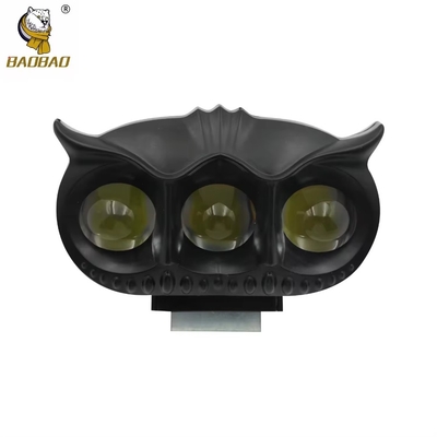 3 LED Owl Style Casco in alluminio nero Motociclo LED Far Light Lampada a punta