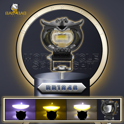 80V Owl Design Anello Acrilico Bianco Giallo Motociclo Luci a LED