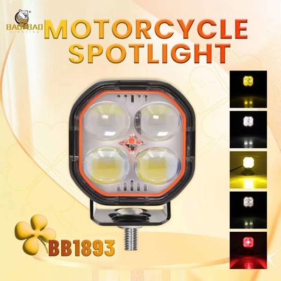 4 LED Bianco Rosso Giallo Proiettore Riflettore Luce LED Per Motocicletta Per Auto