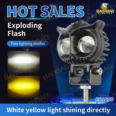 2 LED Gufo Giallo Bianco Flash Colore MINI Proiettore Luce Per Motocicletta