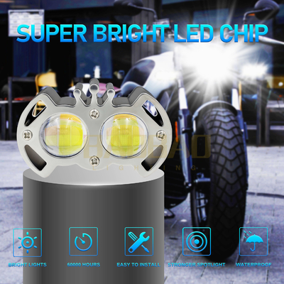 2 perline Bianco Giallo Falso Fuoco di Aluminio per Motociclette