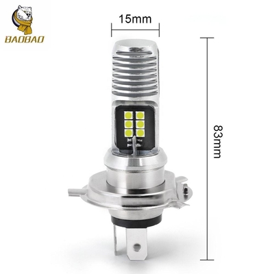 16W White Metal Bulb Mini LED Driving Light H4 BA20D Bicicleta Far