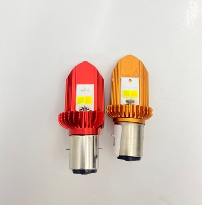 H4 Metallo Bianco Giallo doppio colore 2 faccia con bobina Motociclo lampadina a LED