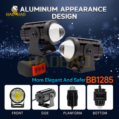 2pcs Bianco Giallo Dual Color Aluminio Mini Driving Fog Light Disponibile Per Motociclette