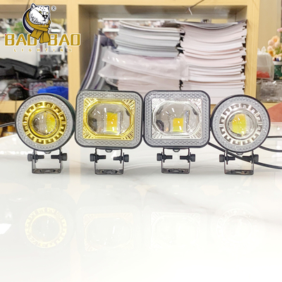 Aluminico Bianco Giallo lampeggiante 12V 24V Motociclo Riflettore RGB Anello Lampada di nebbia LED
