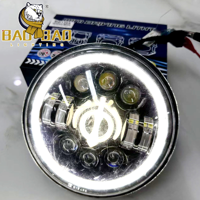 7 pollici Bianco Giallo Motociclo Far luce LED 12V impermeabile IP67