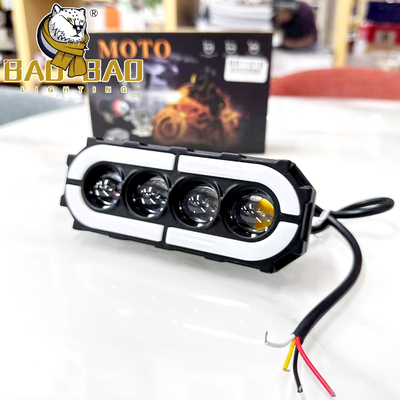 Motore a LED luce di nebbia 4 Lenti Bianco Giallo Aluminio
